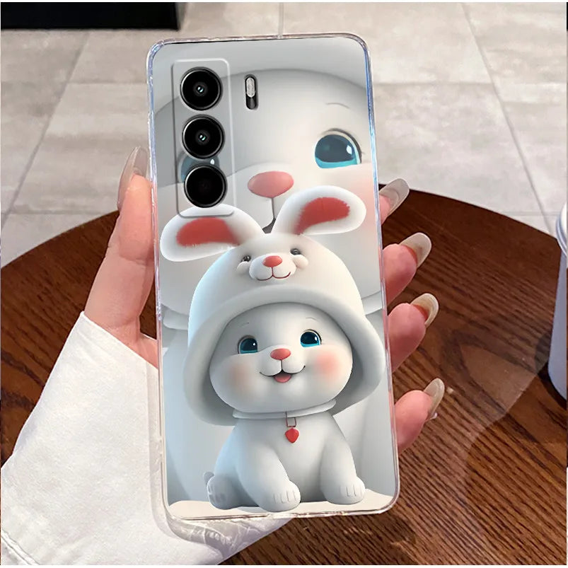 For Itel Power 70 P673L Case Clear Luxury Cute Love Rabbit Funny TPU Soft Silicone Phone Casing For Itel P70 Power70 Back Cover