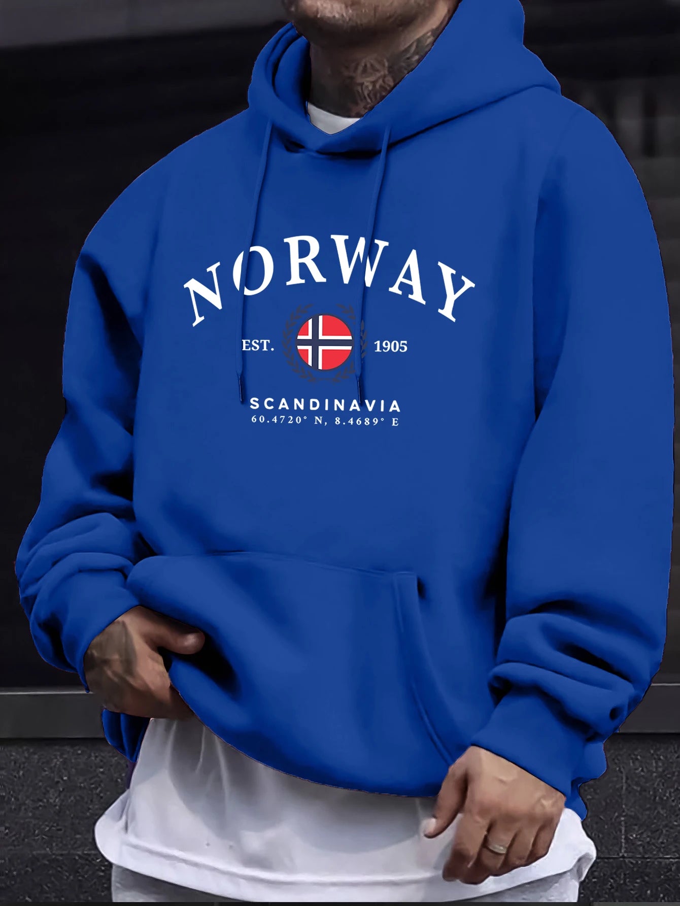 Norway Scandinavia Flag Creative Prints Pullovers Unisex Thicken All-Match Hoodie Street Autumn Sweatshirt Loose Casual Clothes