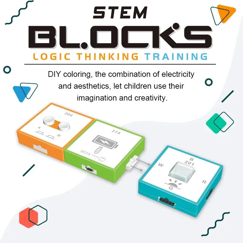 STEM Physical Science Experiment Electronic Building Blocks Logical Thinking Training circuit kit Set Educational Toys Children