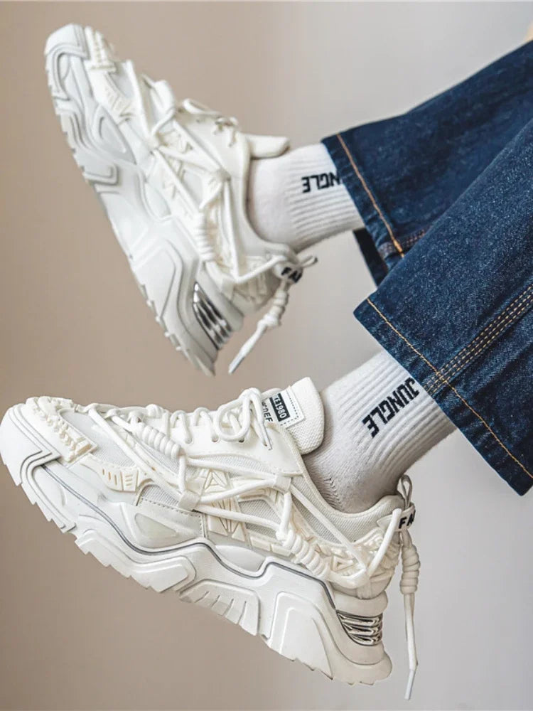 Men Shoes Men's Casual Shoes Male Mesh Sneakers Classics Man Leisure Shoes Fashion Comfortable Flats Sock Shoes Thick Sole Suede
