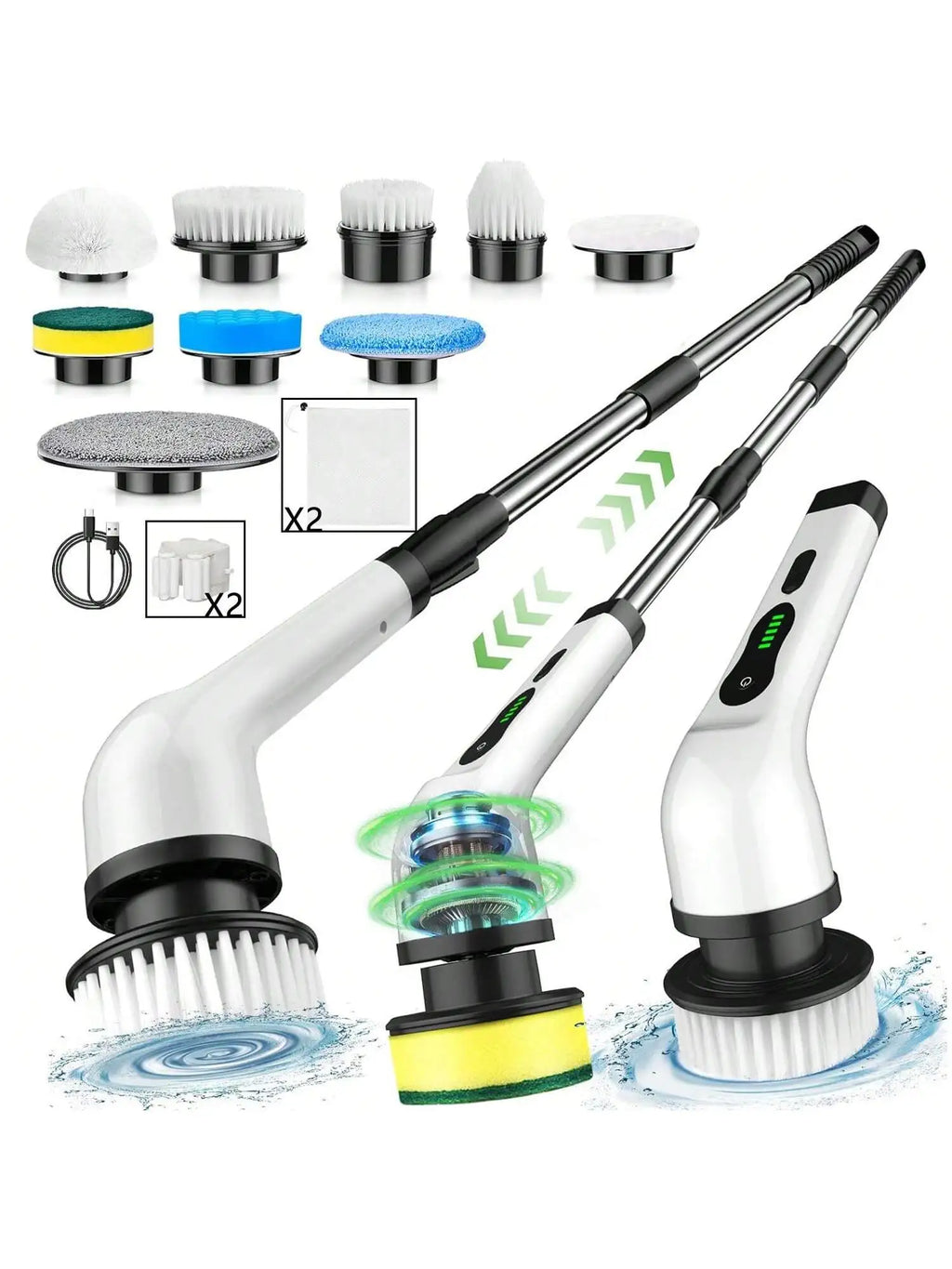9-in-1 Electric Cleaning Brush Electric Spin Cleaning Scrubber Electric Cleaning Tools Parlour Kitchen Bathroom Cleaning Gadgets