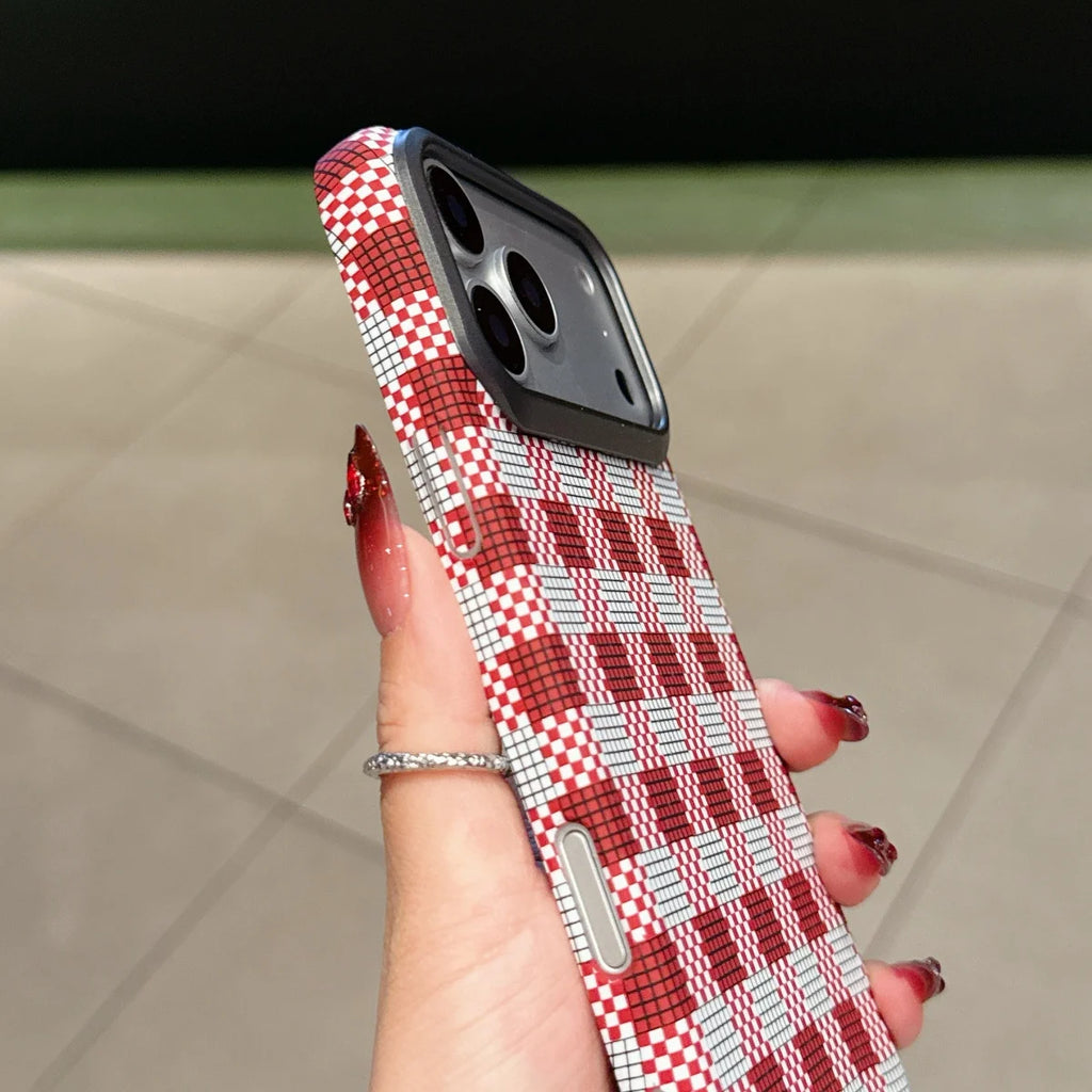 Carbon Fiber Kevlar Texture Phone Case For iPhone 17 Air 16 15 14 Plus 13 12 Pro Max 16E Metal Camera Frame Hard Plastic Cover