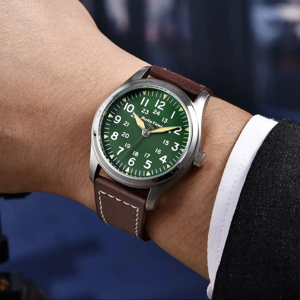 2025 New Rollstimi Retro pilots Watch Top Luxury Quartz Watch For Men Leather Waterproof Luminous Multifunctional Wristwatch Men