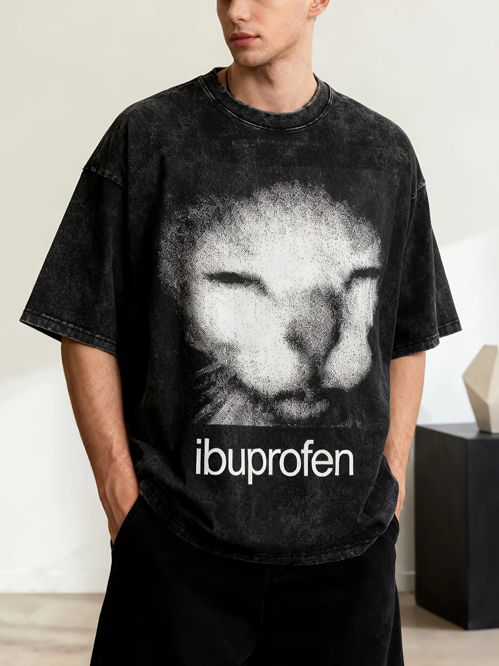 Summer Men Cat Expression T-Shirt 100% Cotton Casual and Loose Fit Suitable for Both Men and Women Street Hip-hop Retro Style