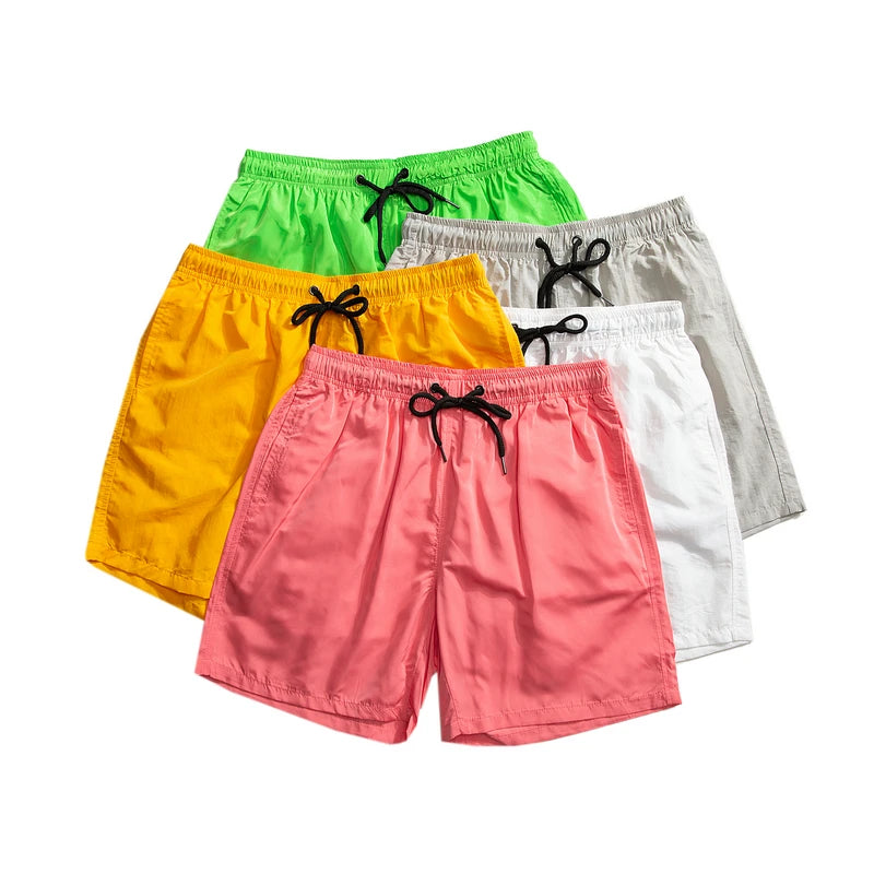 2023 Summer Men's Shorts Candy Colored Panties Beachwear Sports Fitness Pants Thin Quick Drying Casual Pants