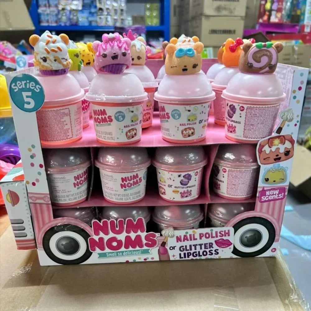 NumNoms Nail Polish Glitter Lipgloss Scented Light-up Num Nom Toy Collection Cute Animal Dolls Fun Play House Kids Birthday Gift