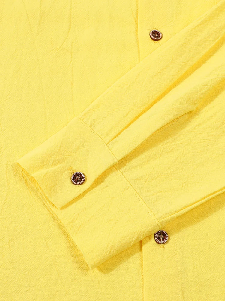 Beach Vacation Casual Mens Shirts Long Sleeve Solid Color Loose Breathable Linen Shirt For Men Spring Autumn Fashion Cardigans