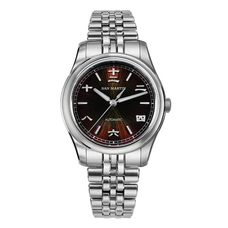 San Martin Men Automatic Watch Mechanical Wristwatch Sunburst JianZhan Dial 10Bar Waterproof Luminous Sapphire Mirror Miyota90S5