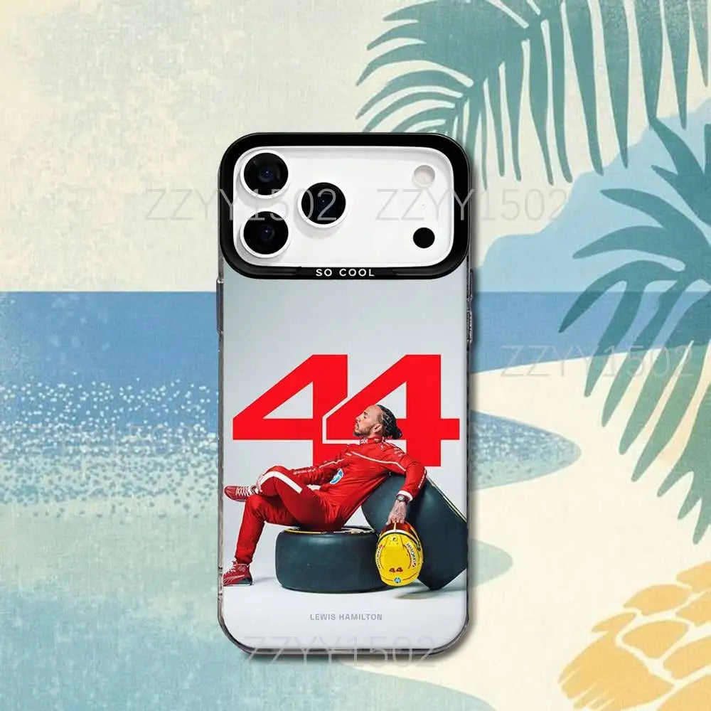 44 L-Lewis Hamilton F1 For iPhone 17,16,15,14,13,12,X,8,Pro,Max,Plus,SE4,Air,Mini Anti-Slip Black IMD Matte Case