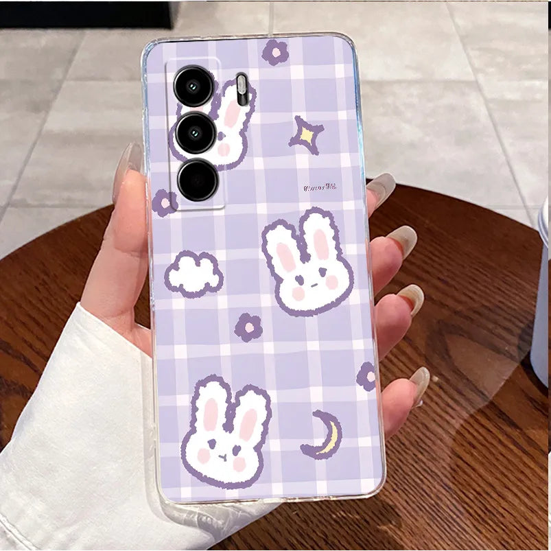 For Itel Power 70 P673L Case Clear Luxury Cute Love Rabbit Funny TPU Soft Silicone Phone Casing For Itel P70 Power70 Back Cover