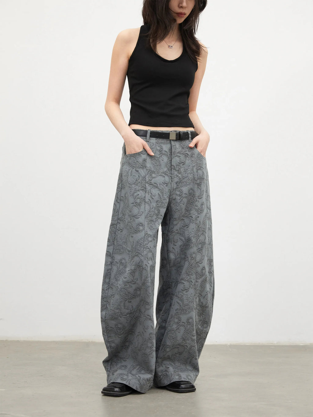 CHIC VEN New Women Jeans Loose Casual High Waist Wide Leg Denim Pants Paisley Female Trousers Spring Autumn 2026