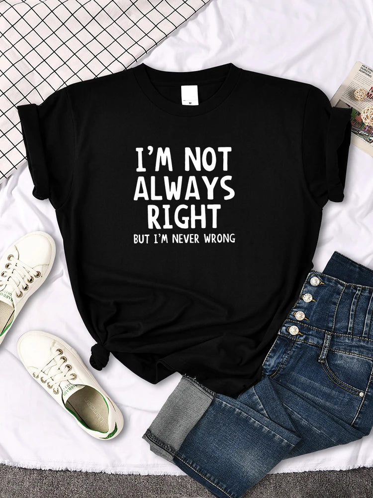 Women's T-Shirt Cool Interesting Letters Printed Tees Female Summer Tshirt Woman Round Neck Casual Tshirt Tops
