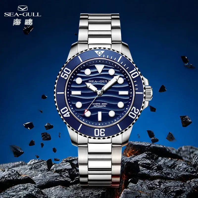 Seagull Ocean Series Men Watch Top Brand Automatic Mechanical Watch Luminous Wristwatch 200M Diving Watch relojes hombre 6203