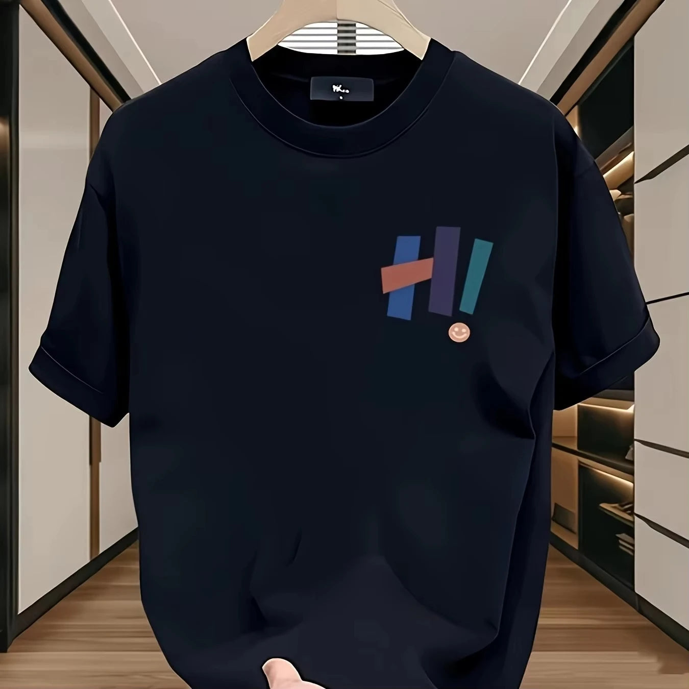 Men Cotton T-shirt Fitted Round Neck T-shirt Minimalist Casual Everyday Shirt Street Style Urban Fashion Men Clothing