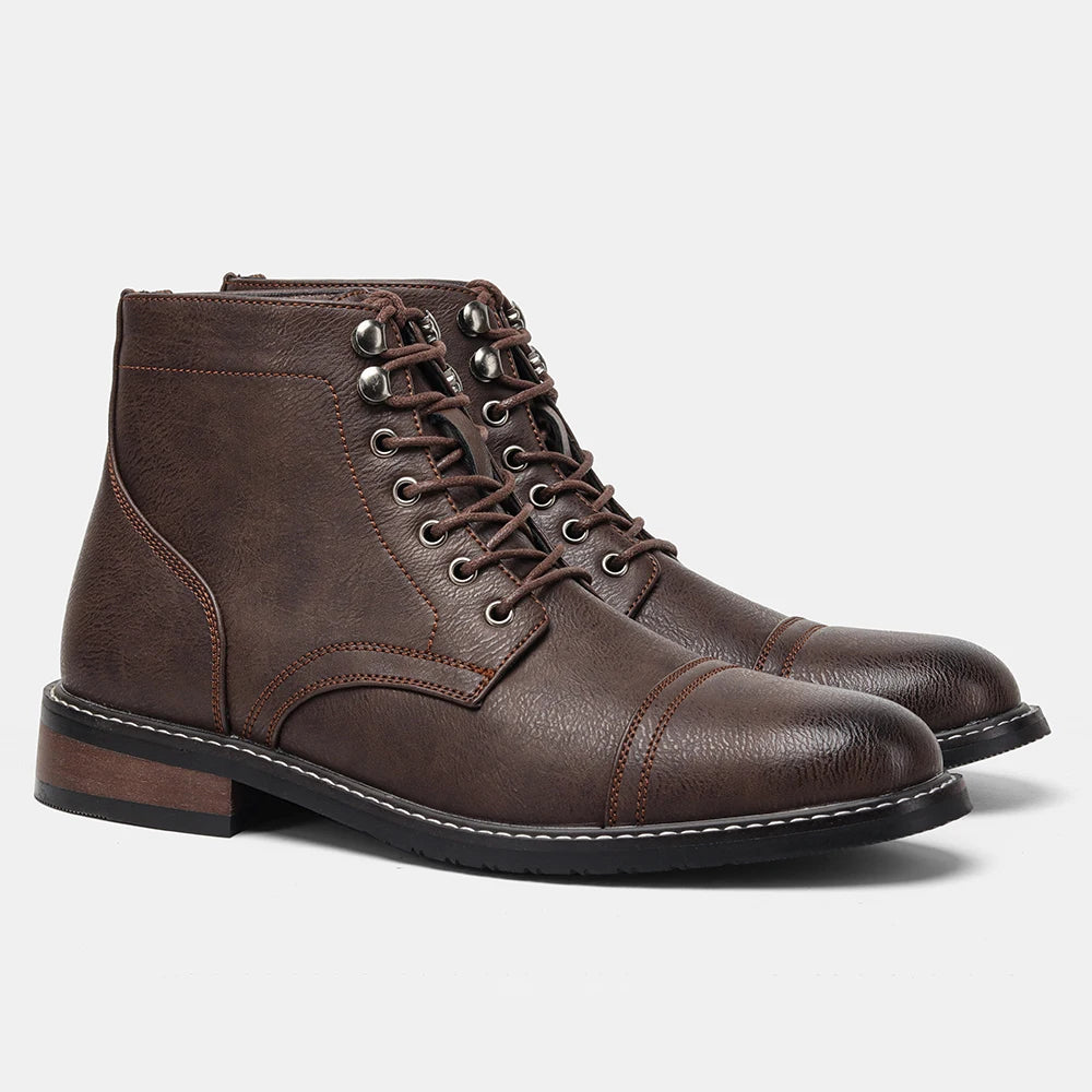 Classical Men Boots 2025 Fashion Comfortable Spring Leather Ankle Boots