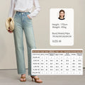 Amii Women's Jeans 2026 Summer New Mid Low Rise Cotton Stretch Denim Tapered Pants Embroidered Casual Woman Trousers 12641114