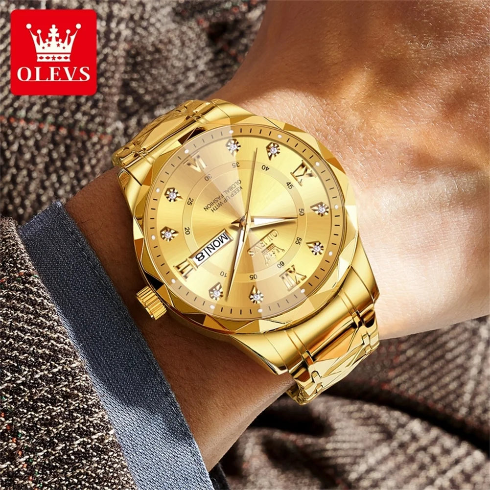 OLEVS High Quality Luxury Quartz Watch for Men New Original Fashion Male Watch Waterproof Calendar Luminous Men's Wrist Watches
