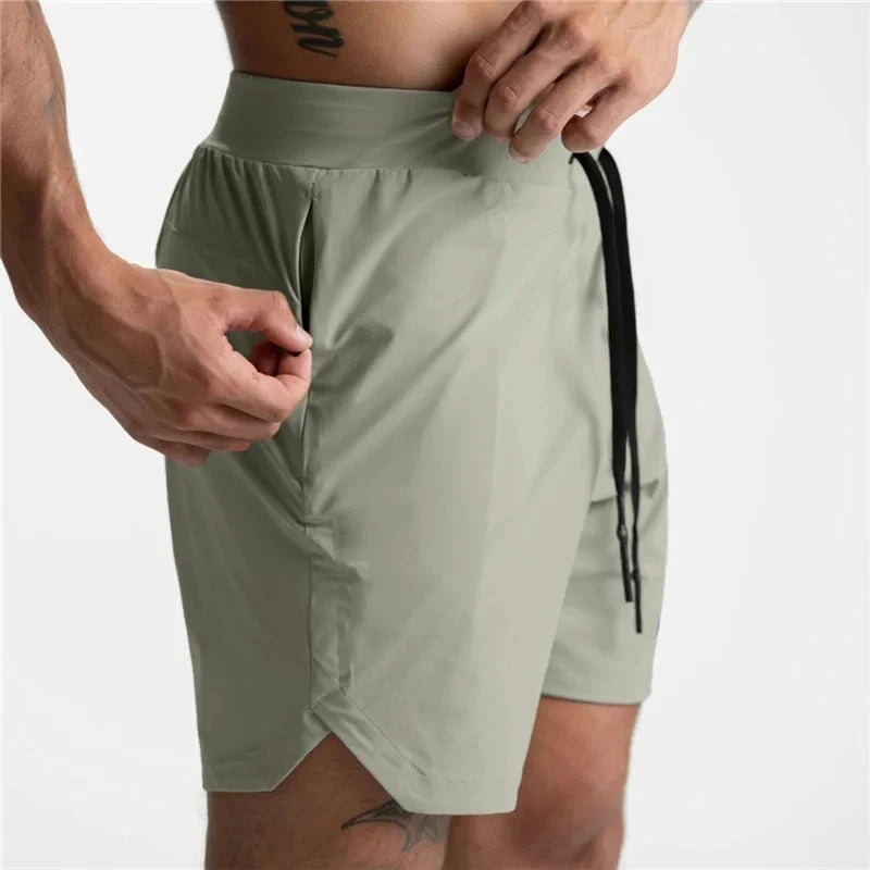 2024 Summer New Gym Jogging Exercise Shorts Men's Sports Fitness Quick-Drying Multiple Pockets Running Shorts Men's Sweatpants