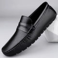 Spring New Men's Comfortable Round Head Soft Bottom Bean Shoes Fashion Brand Men's Legged Breathable Leather Casual Loafers