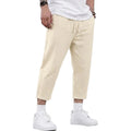 Mens Summer Cotton and Linen Blend Shorts Casual Solid Color Drawstring Design Breathable Loose Fit Streetwear Bottoms for Men