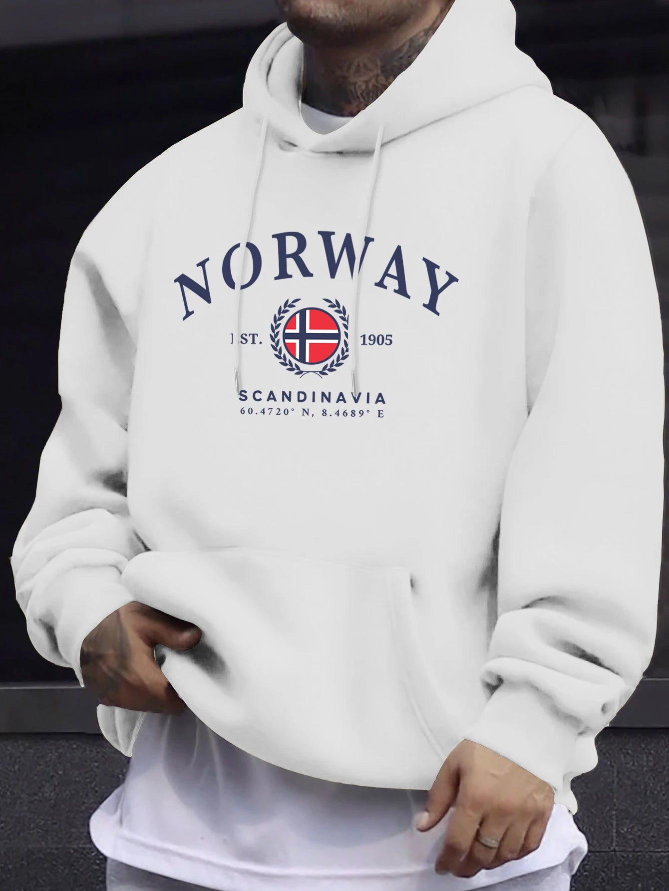 Norway Scandinavia Flag Creative Prints Pullovers Unisex Thicken All-Match Hoodie Street Autumn Sweatshirt Loose Casual Clothes
