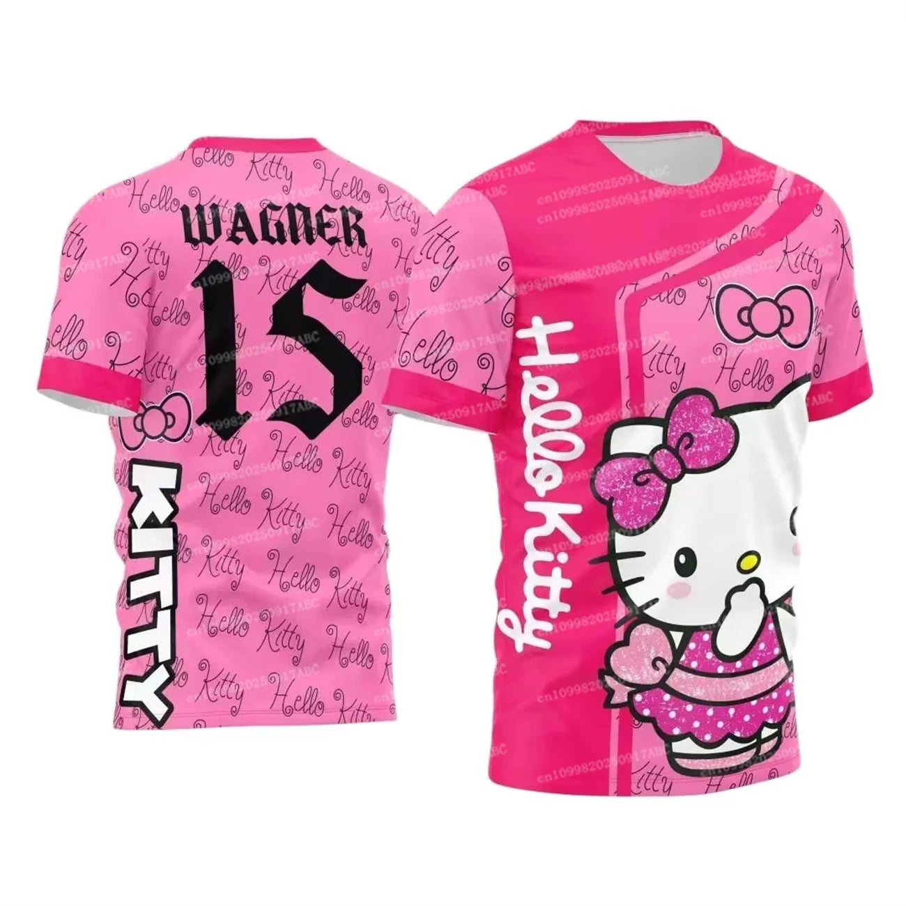 Summer Men Tshirt Hello Kitty Tshirt Y2K Street T-shirt Adult Men Tshirt Top Special Football Jersey T shirt Women T-shirt