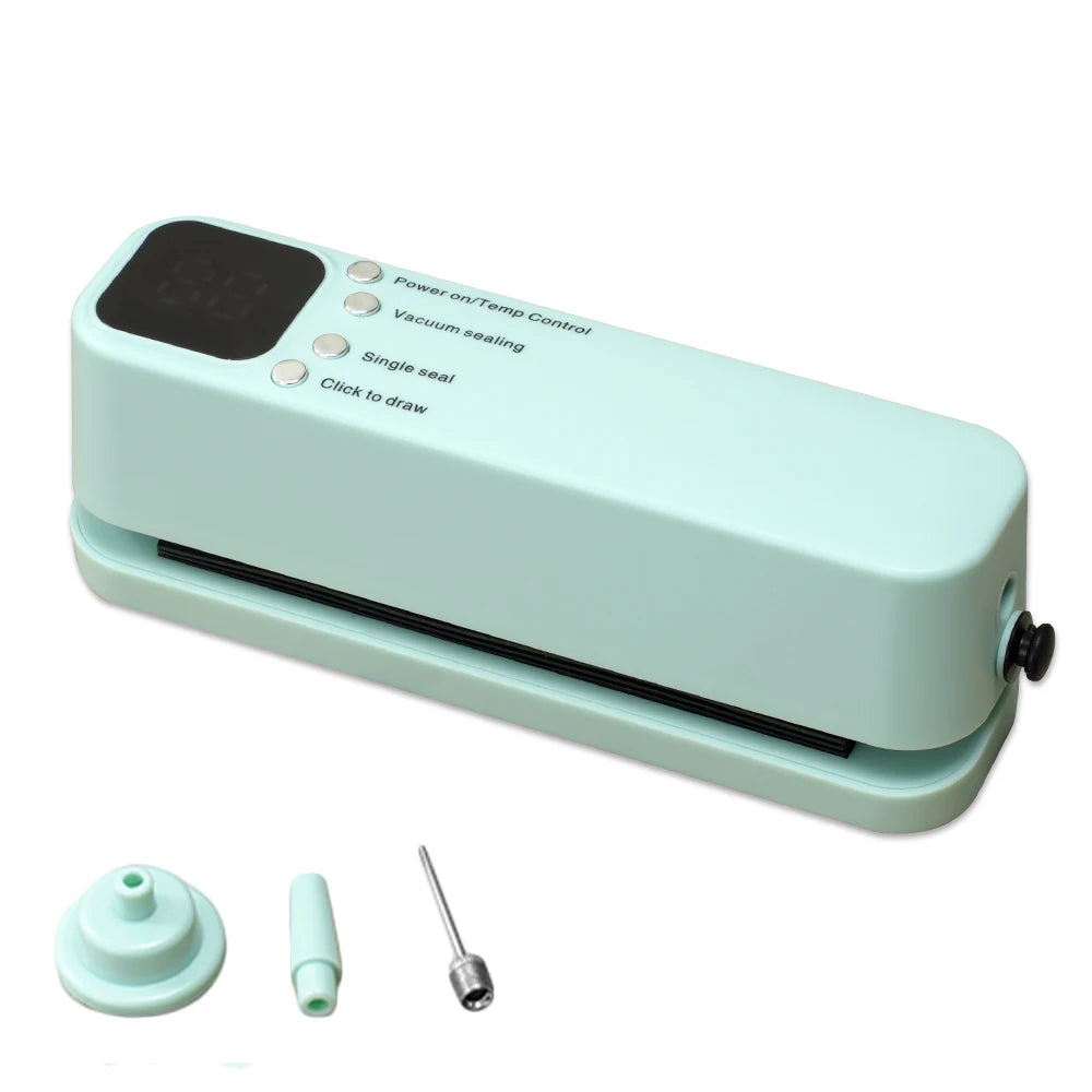 Mini Vacuum Sealer Rechargeable Food Preservation Package Plastic Bags Sealer Portable Wireless Automatic Vacuum Sealing Machine