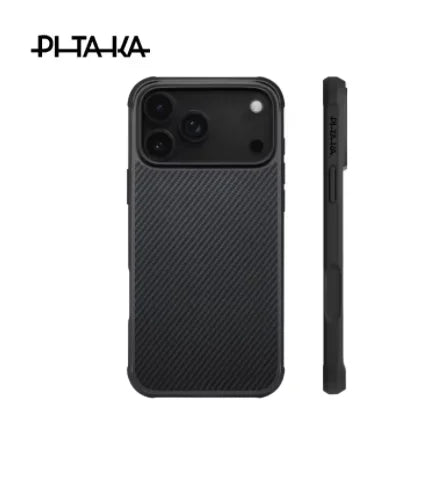 PITAKA Carbon Fiber Shell iPhone 17 Pro Max Kevlar Wireless Charging Rear Cover Shell iPhone 17 Pro Max/17 Pro Anti Drop Version