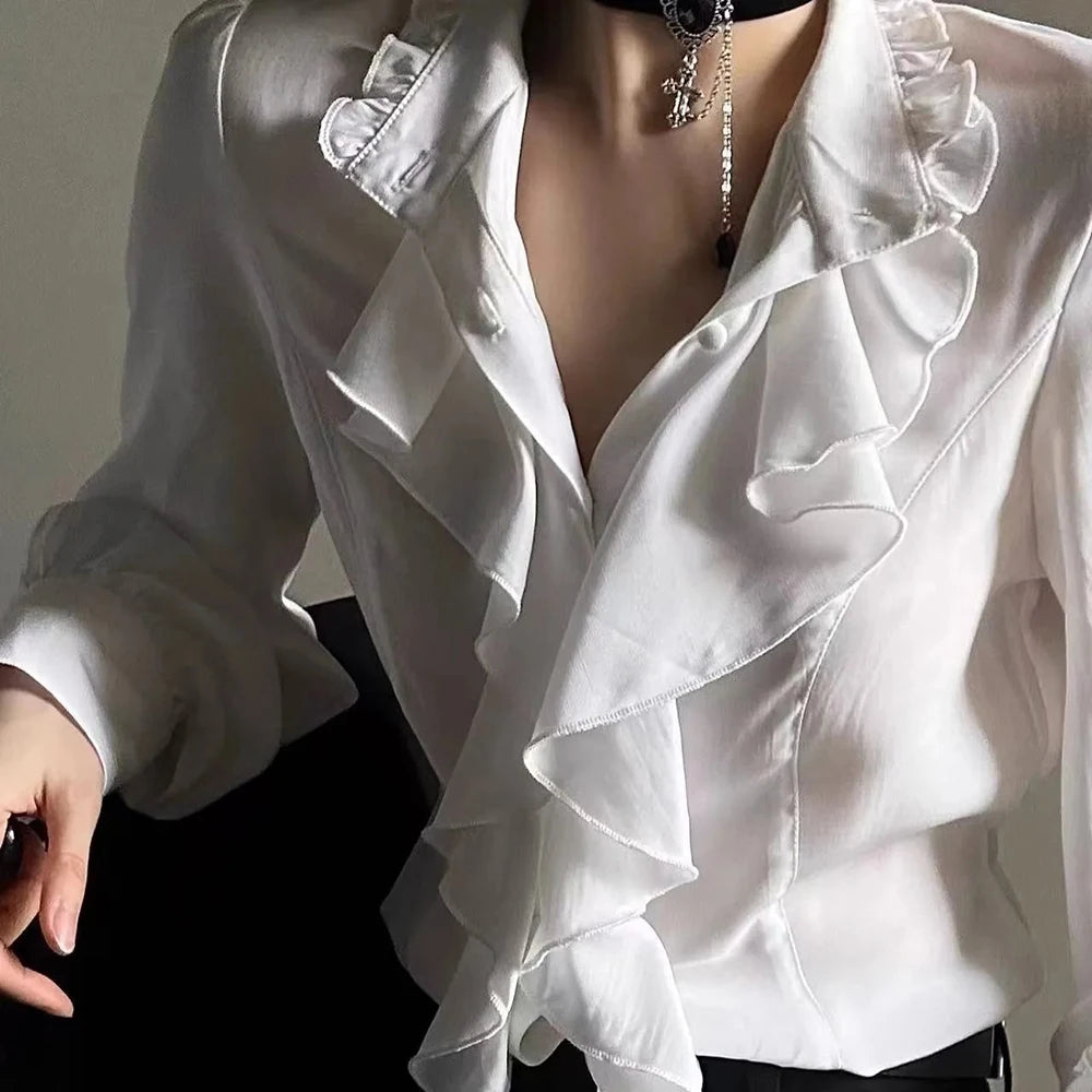 Summer New Men's Solid Color Long-Sleeved Shirt French Retro Fashion Trend Leisure Loose Breathable Unisex Niche Men's Tops