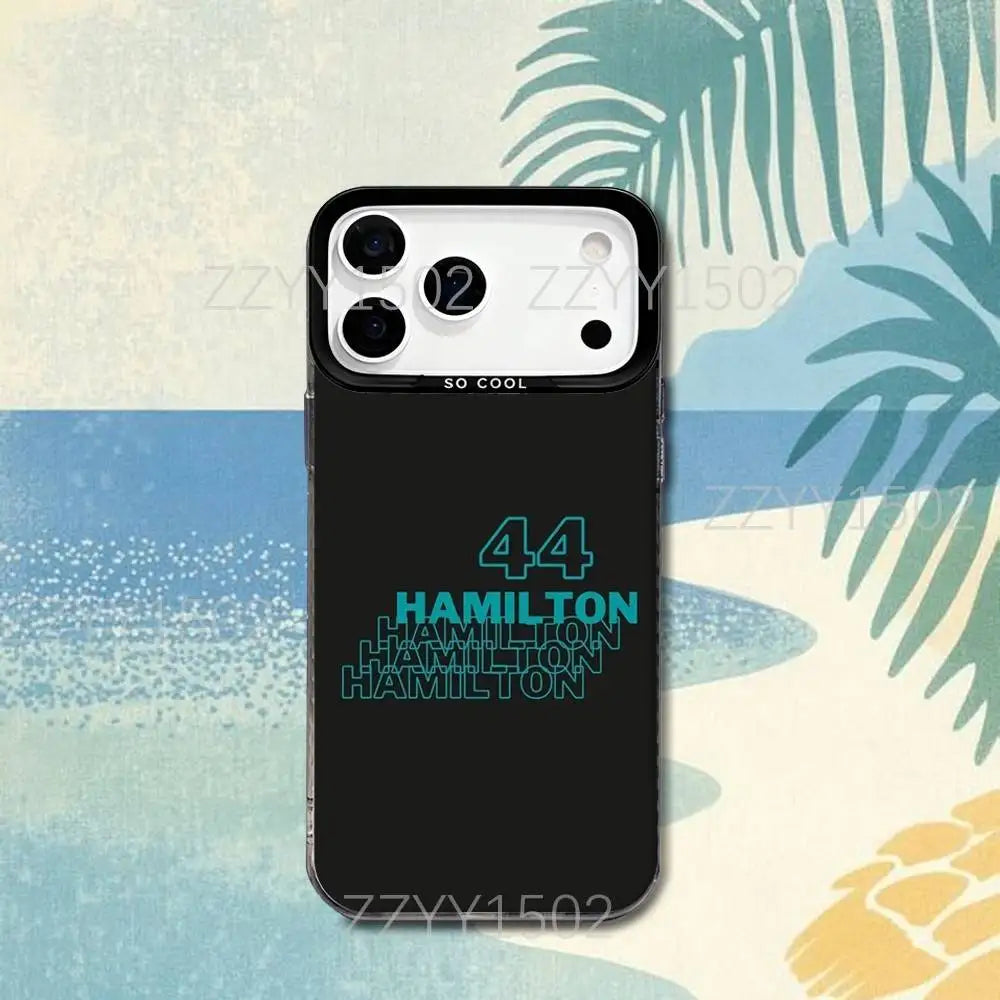 44 L-Lewis Hamilton F1 For iPhone 17,16,15,14,13,12,X,8,Pro,Max,Plus,SE4,Air,Mini Anti-Slip Black IMD Matte Case