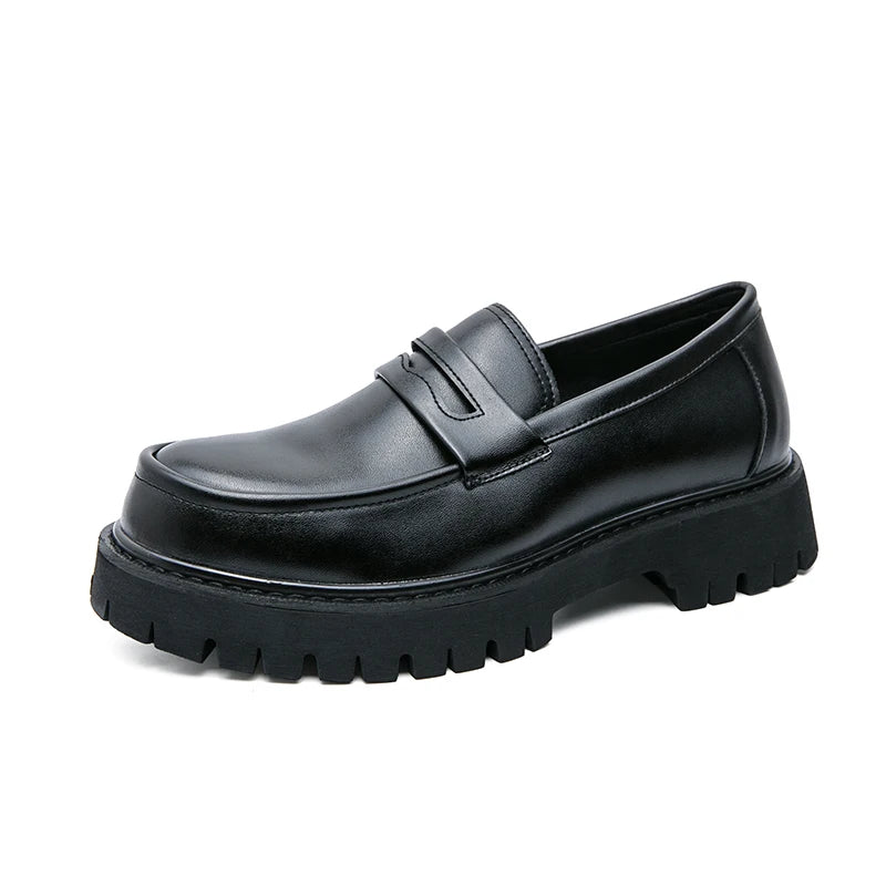 Patent Leather Shoes with Thick Soles Loafers Fashion Luxury Men Slip on Mocassin Shoe Breathable Homme Zapatos De Hombre Flats