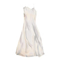 Women Slip Dress Silky Satin V Neck Backless Sleeveless Spaghetti Strap Prom Party Dress A-line Loose Hem Strappy Dress
