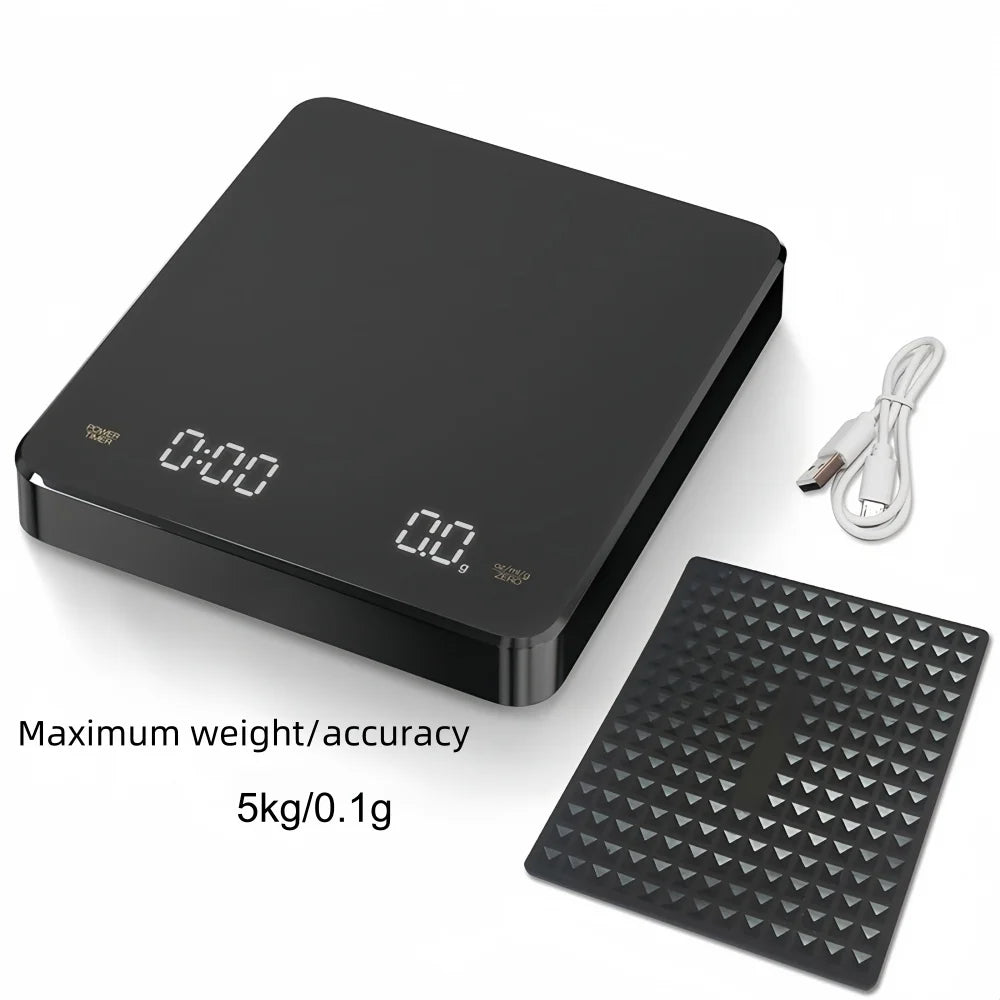 3kg/5kg Electronic Coffee Scale Waterproof Pad LED Display High Quality USB Timing Professional Home Coffee Accessories Gift