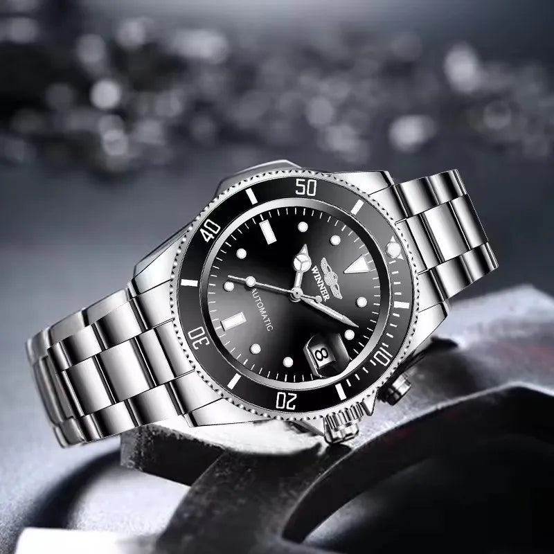 WINNER 002 Fashion Accessories Men's Automatic Mechanical Watch Luxury Calendar Night Light Leisure Men's Watch reloj hombre