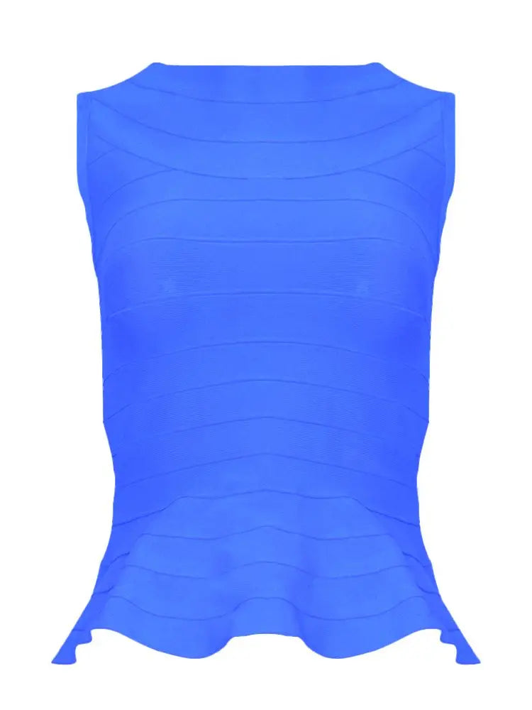 BEAUKEY Fashion Sleeveless Fishtail HL Bandage Tops Vest Slim Thin Waist Sexy Long Elastic Tops  7 Colors  XL OL Top