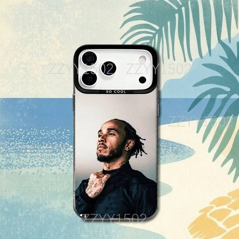 44 L-Lewis Hamilton F1 For iPhone 17,16,15,14,13,12,X,8,Pro,Max,Plus,SE4,Air,Mini Anti-Slip Black IMD Matte Case