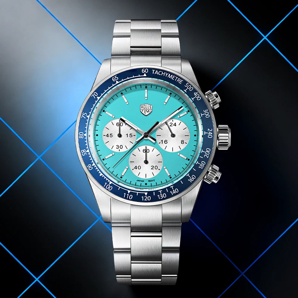 2026new men's watch RollsTimi luxury Quartz VK63 Movt Chronograph men's top AR Sapphire diving limited edition men's watch reloj