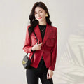 Ropa De Mujer White Jackets For Women Female Blazer Coat Ladies Fashion Loose Style Big Pocket Slim Waist Pink Khaki Short Veste