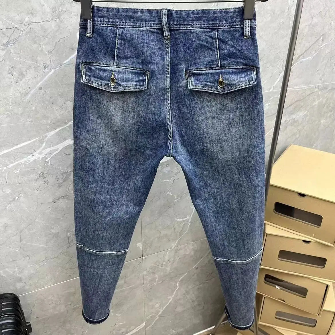 High Quality Spring and Autumn Designer Clothes Streetwear Denim Jeans Pants Men's Luxury Casual Slim Fit Stretch Punk Pants