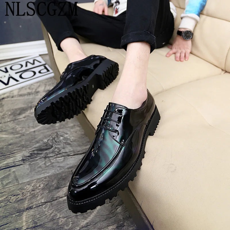Loafers Dressing Shoes For Men Elegant Men Shoes Oxford Patent Leather Black Mens Shoes Casual Luxury Wedding Dress 2026 Ayakab