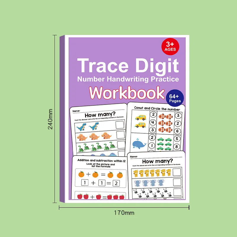Mathematics Exercise Book, Logical Thinking Training, Fun Math Exercise Book for Early Childhood Education Toy Aged 3-8
