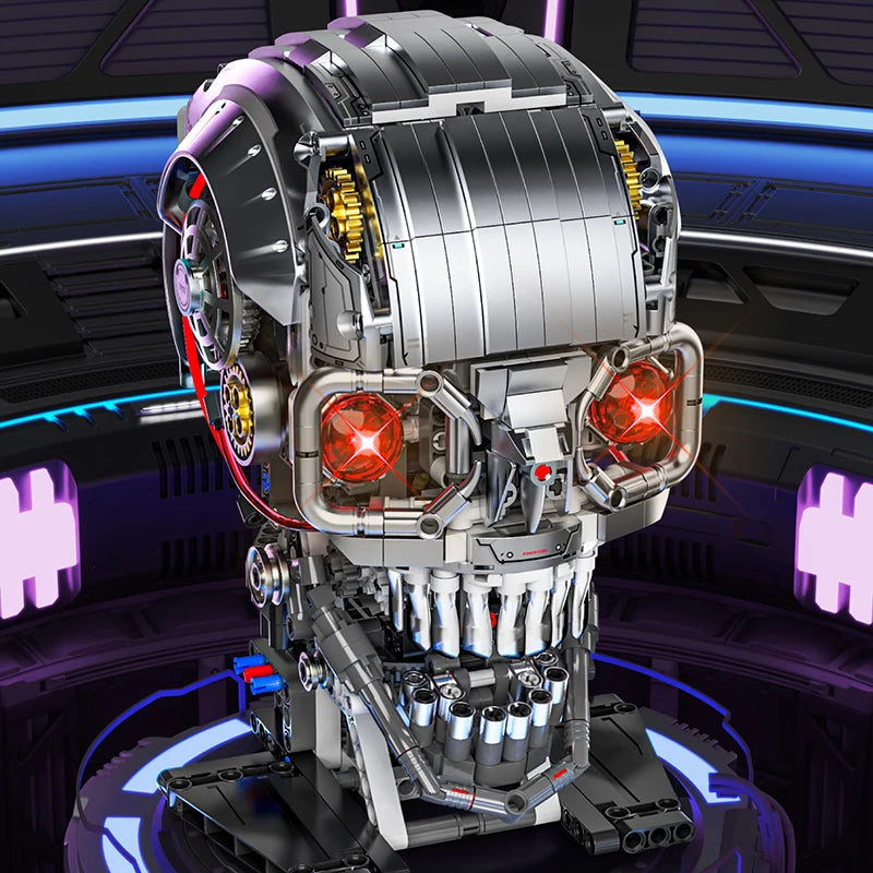 MJ BLOCK Skull Building Blocks Mechanical Model Educational DIY Desktop Decoration Toy Holiday Gift for Kids Adults,1099 Pieces