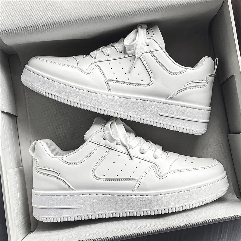 2026 Spring and Summer Men's Shoes, New Breathable Sneakers, Men's Trendy and Versatile Thick-Soled White Shoes