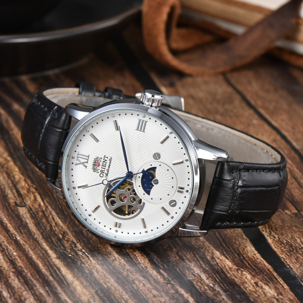 9898 Store Orient Series Sports Mechanical Automatic Unisex Watch Sun, Moon, and Stars World Time Full Function