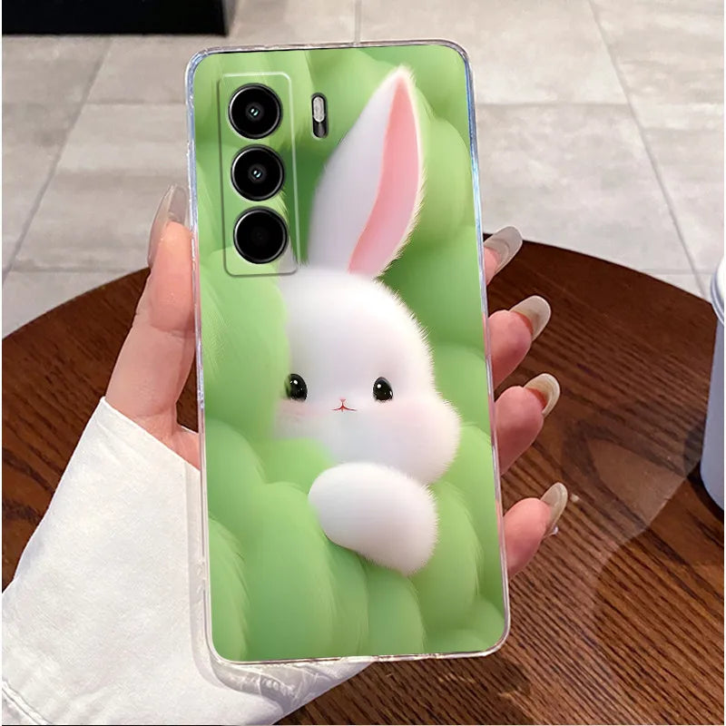 For Itel Power 70 P673L Case Clear Luxury Cute Love Rabbit Funny TPU Soft Silicone Phone Casing For Itel P70 Power70 Back Cover