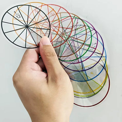 12PCS Set Transparent Fraction Circles Math Manipulatives Educational Kids Learning Classroom Supplies for Students