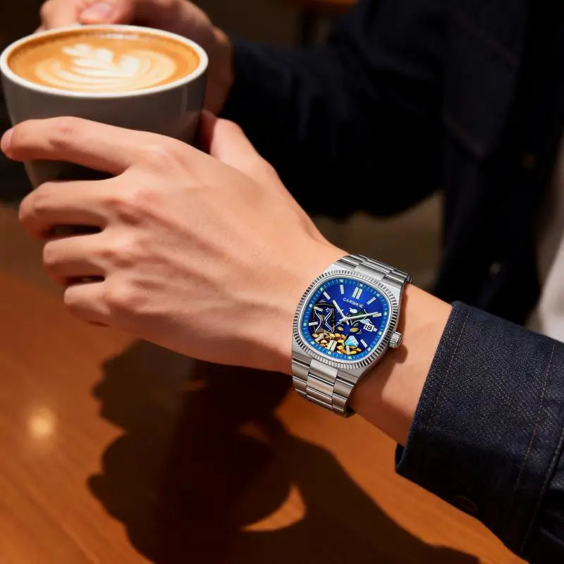 New Square Men's Abstract Art Dial Trendy Retro Luxury Quartz Watch with Multiple Street Style Faces Punk Design Gift
