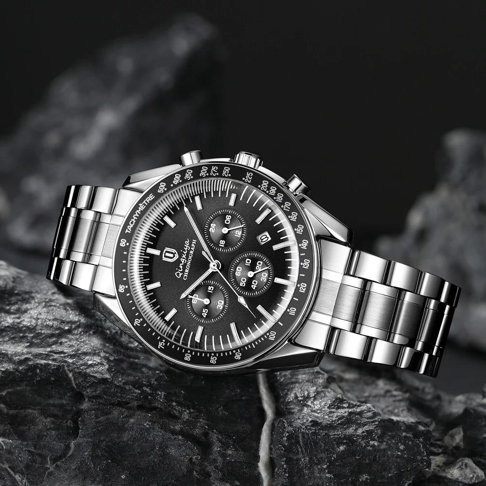 New Men Watch Calendar Business Quartz Watches Mens Top Brand Luxury Sport Waterproof Luminous Stainless Steel Man Wristwatches