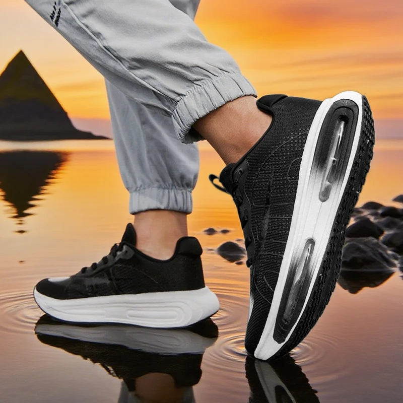 Best Men Cushioned Walking Running Shoes Boys Off Road Sneakers Thick Soles Light Weight Breathable Women's Jogging Tennis Shoes