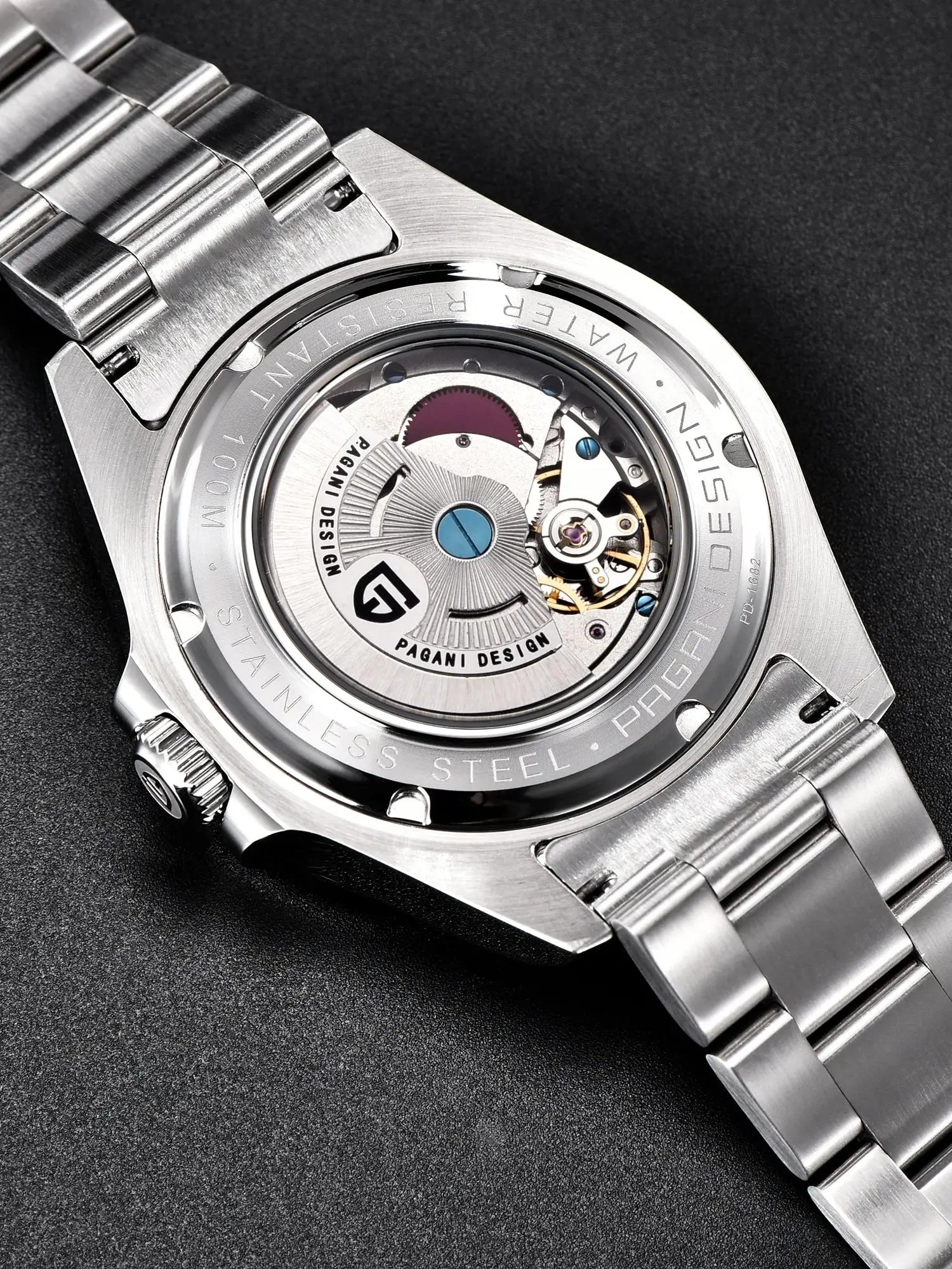Pagani Design PD1682 Men’s GMT Watch 42mm Automatic Mechanical DG5833 Sapphire Crystal Stainless Steel Waterproof Black Vintage